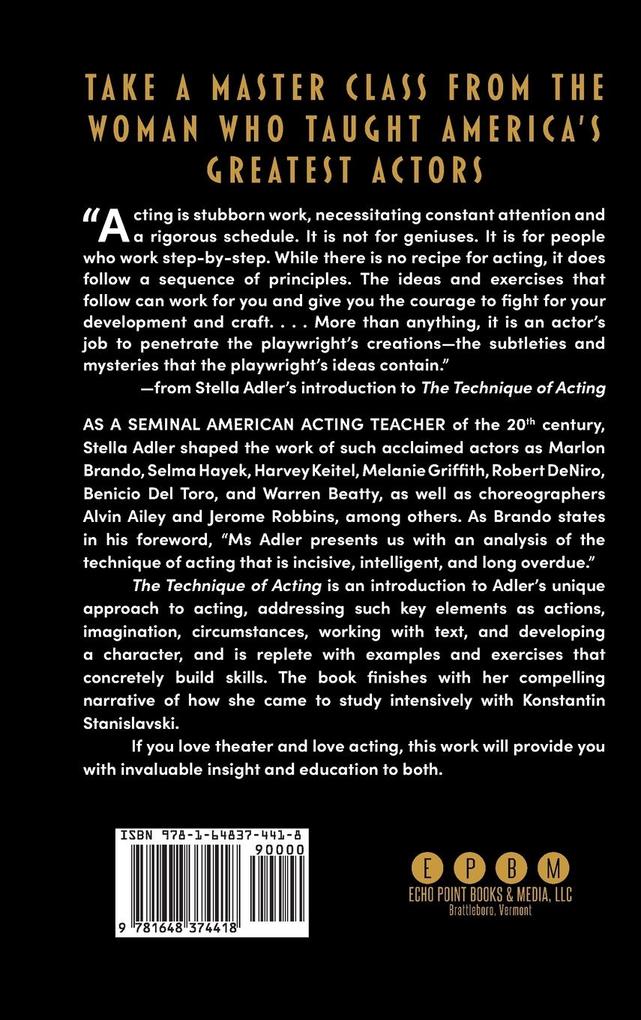 Weitere Ansicht: The Technique of Acting | Stella Adler