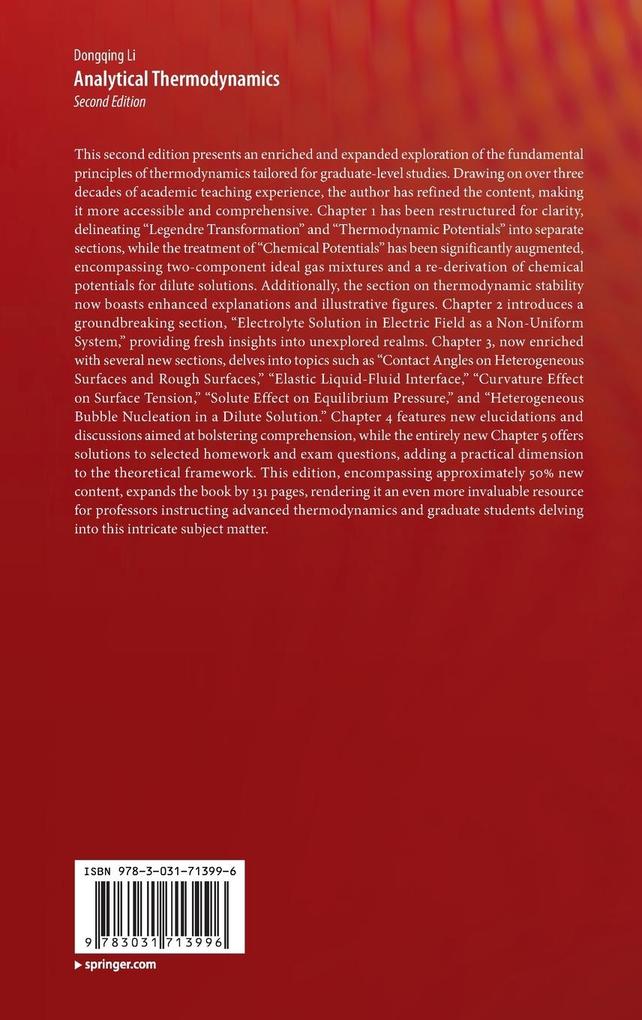Weitere Ansicht: Analytical Thermodynamics | Dongqing Li