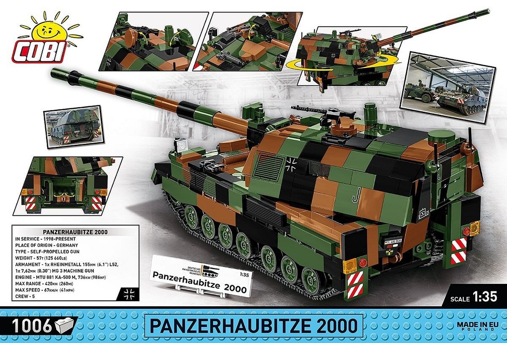 Weitere Ansicht: COBI Armed Forces 2628 - Panzerhaubitze 2000, 1002 Klemmbausteine