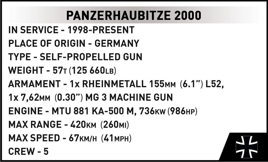 Weitere Ansicht: COBI Armed Forces 2628 - Panzerhaubitze 2000, 1002 Klemmbausteine