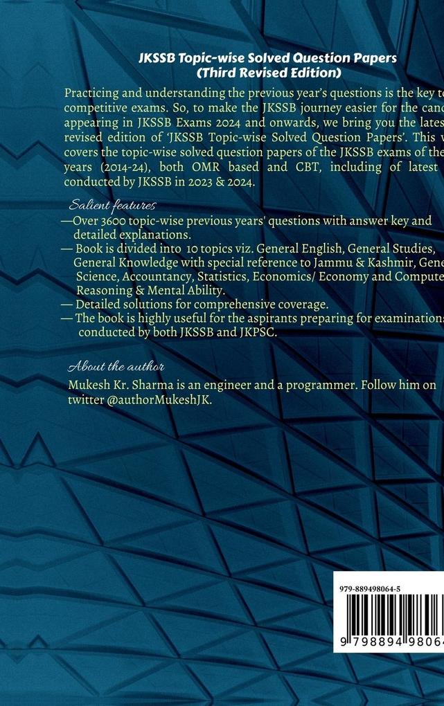 Weitere Ansicht: JKSSB Topic-wise Solved Question Papers | Mukesh Kr Sharma