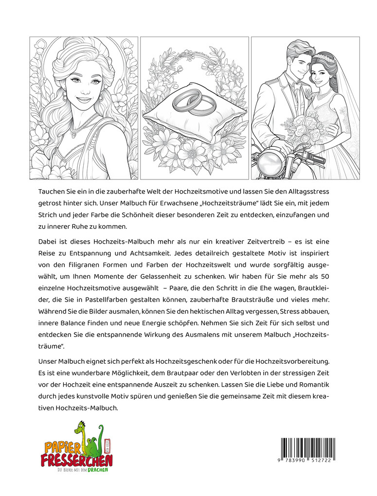 Weitere Ansicht: Hochzeitsträume - Ein Malbuch für Gelassenheit in den Farben der Liebe | Nanja Holland