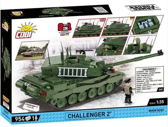 Weitere Ansicht: COBI Armed Forces 2627 - Challenger 2, Panzer, Bausatz 1:35, 954 Klemmbausteine