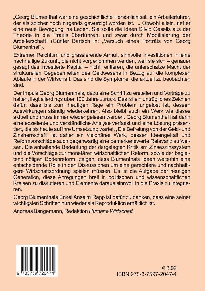 Weitere Ansicht: Die Befreiung von der Geld- und Zinsherrschaft | Georg Blumenthal