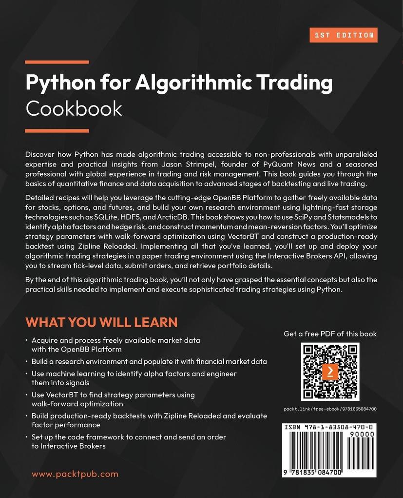Weitere Ansicht: Python for Algorithmic Trading Cookbook | Jason Strimpel