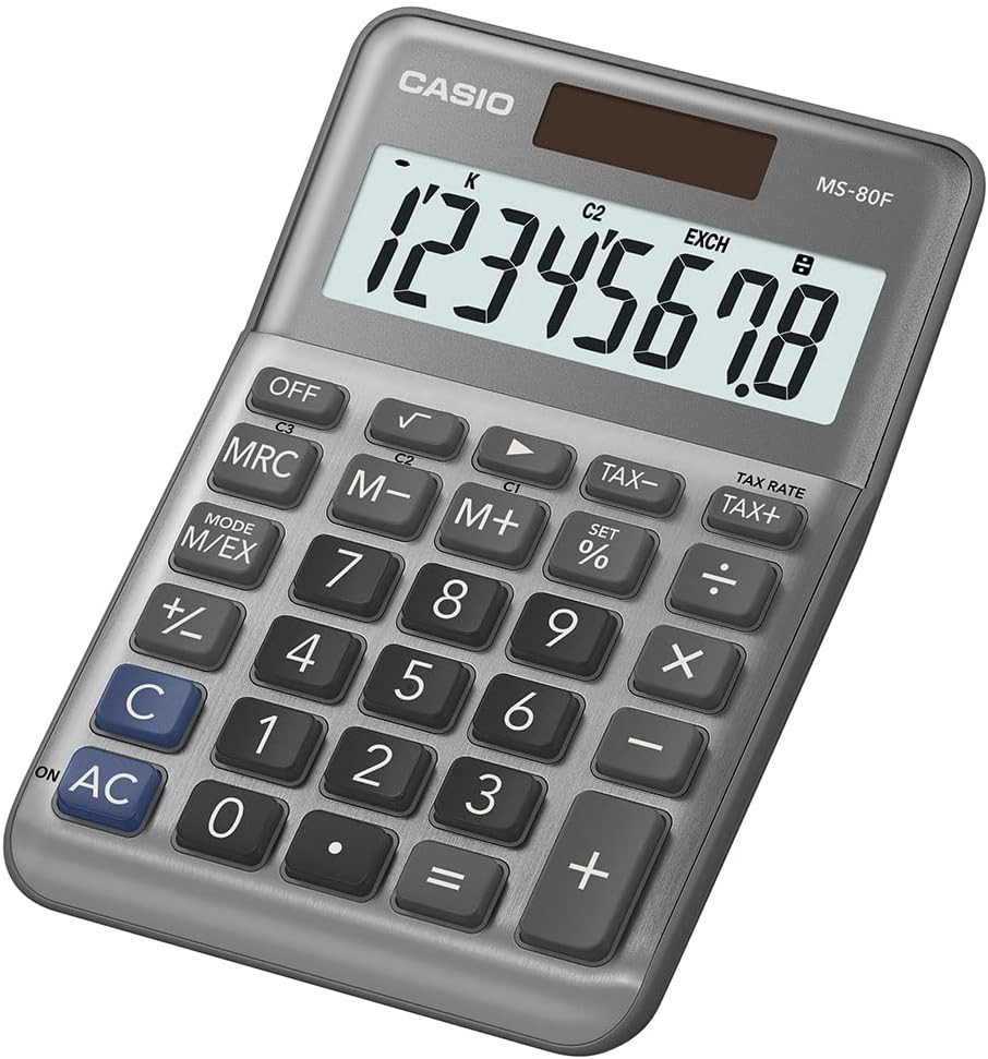 Weitere Ansicht: Casio Tischrechner MS-80F, 8-stellig, Solar/Batteriebetrieb