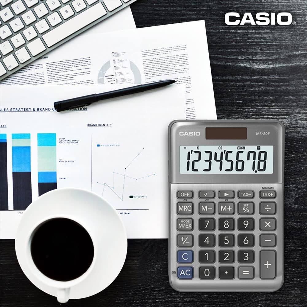 Weitere Ansicht: Casio Tischrechner MS-80F, 8-stellig, Solar/Batteriebetrieb