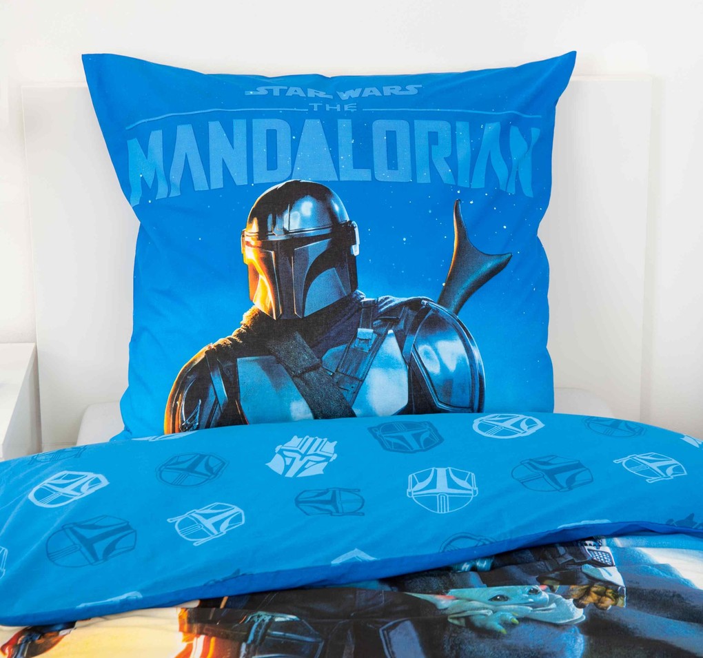 Weitere Ansicht: Star Wars 4477613050 - The Mandalorian Bettwäsche, 80x80 cm + 135x200 cm, 100% Baumwolle