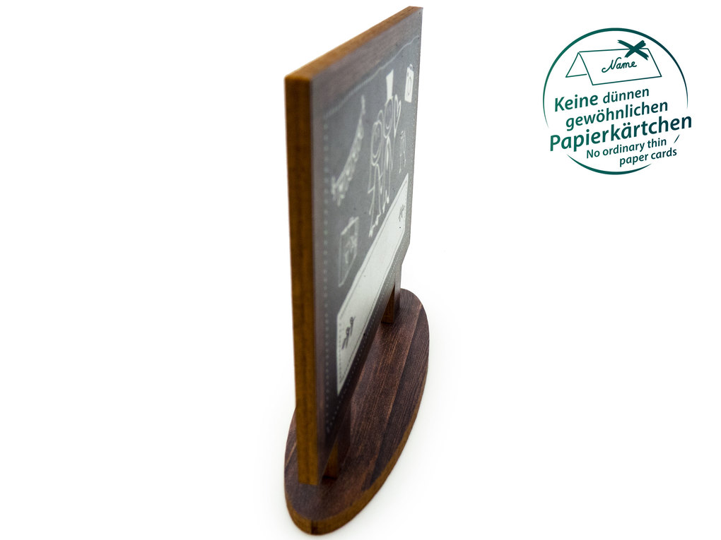 Weitere Ansicht: familiawedding 10 Tischkarten zur Hochzeit black doodle Tafel-Design