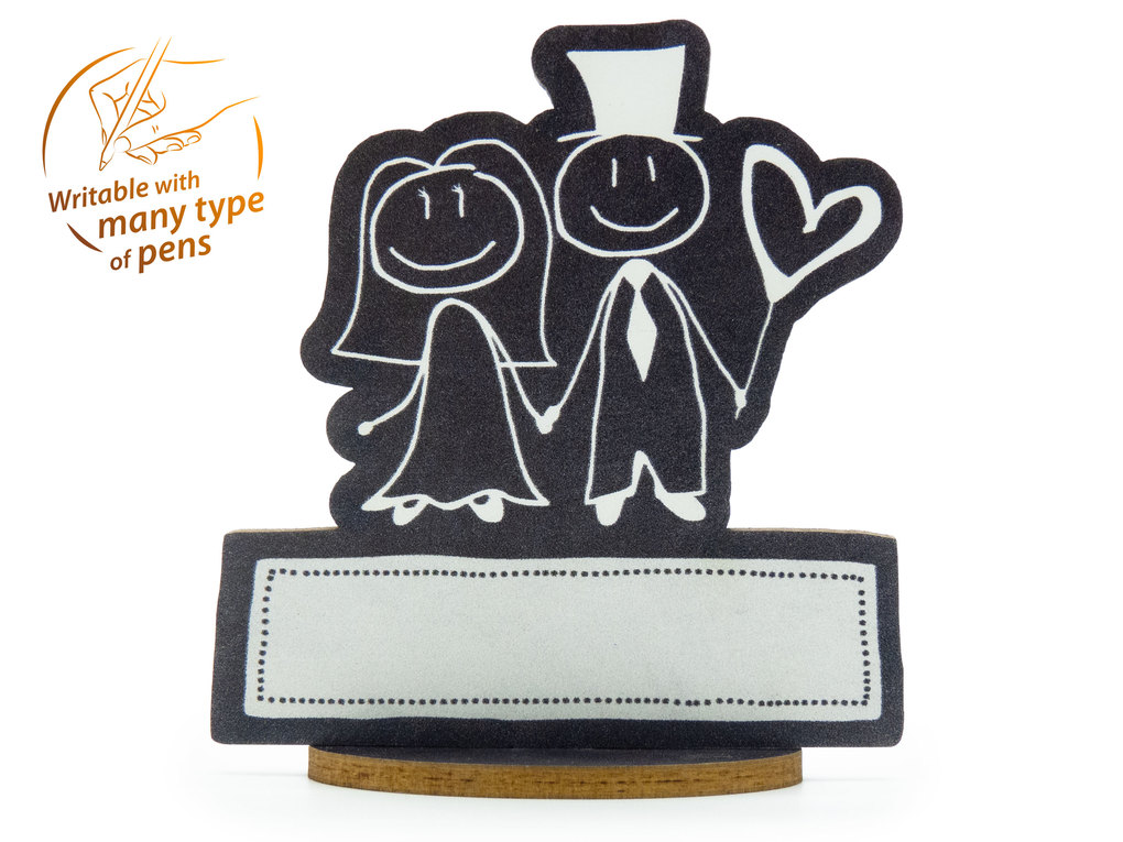 Weitere Ansicht: familiawedding 10 Tischkarten zur Hochzeit black doodle Paar-Design
