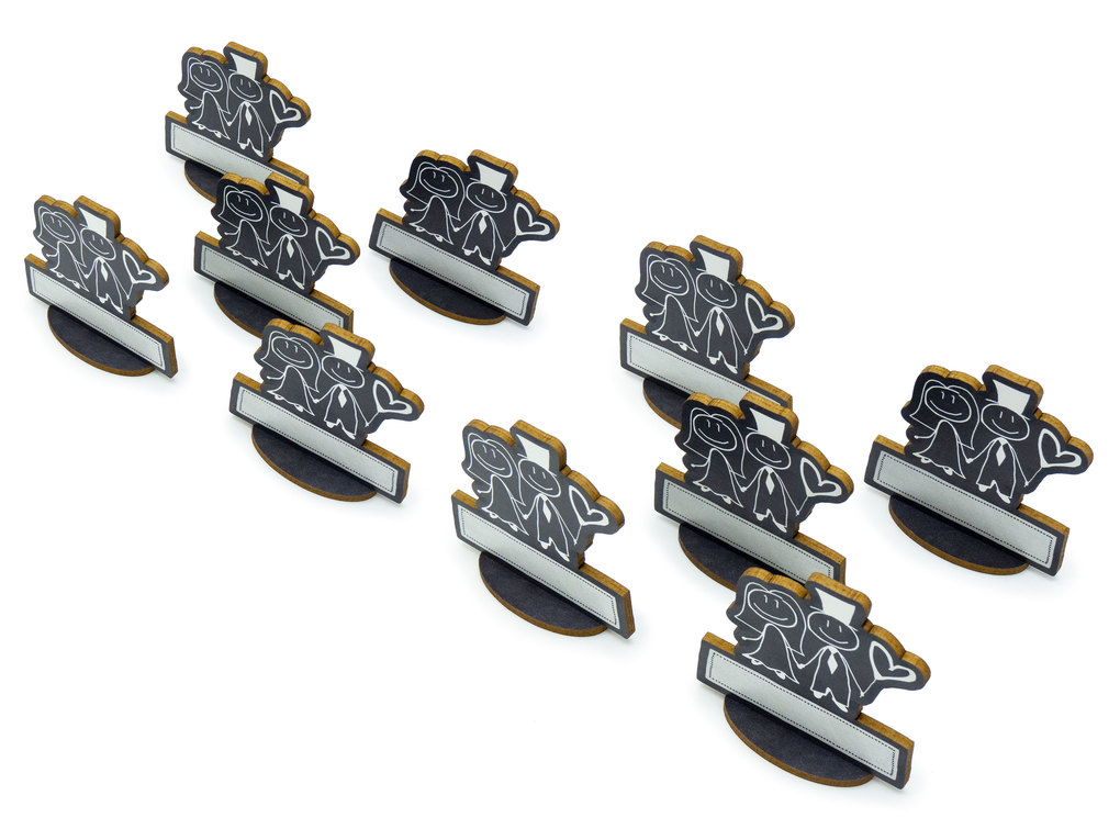 Weitere Ansicht: familiawedding 10 Tischkarten zur Hochzeit black doodle Paar-Design