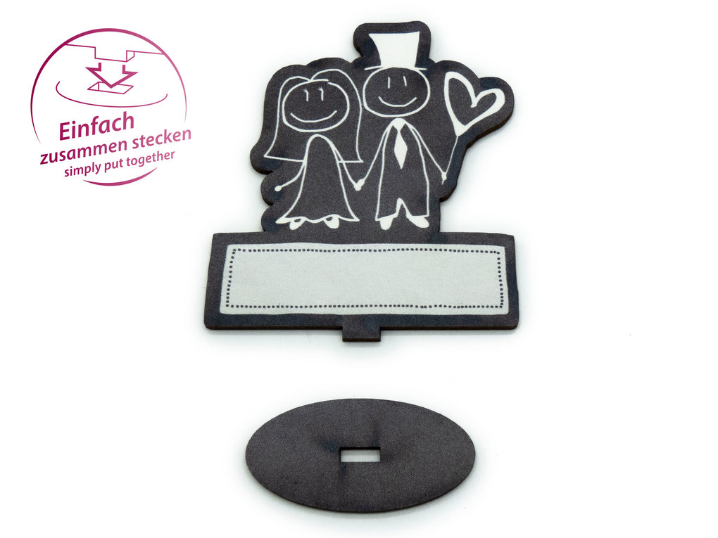 Weitere Ansicht: familiawedding 10 Tischkarten zur Hochzeit black doodle Paar-Design