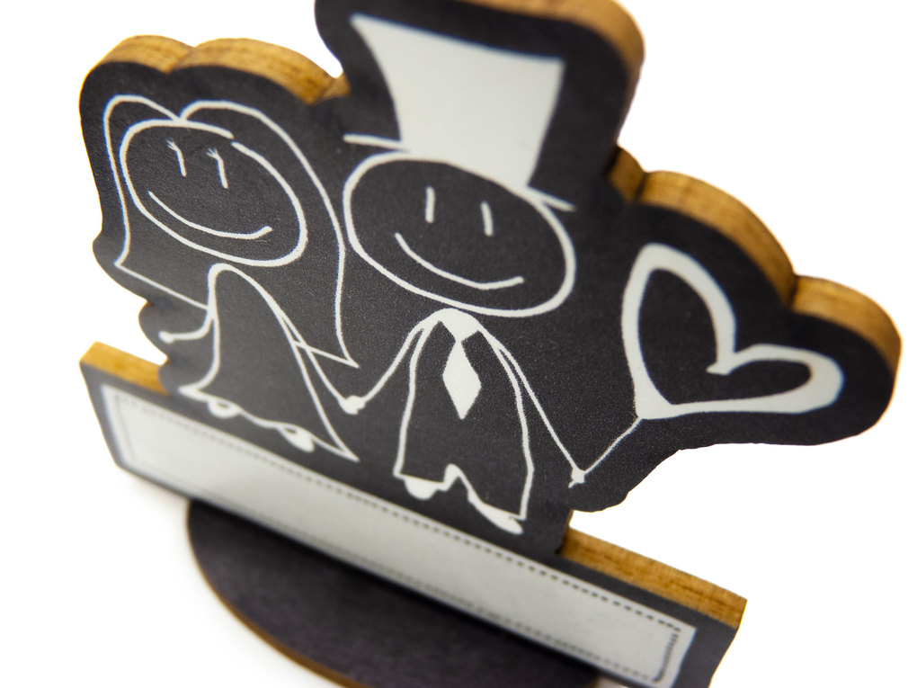 Weitere Ansicht: familiawedding 10 Tischkarten zur Hochzeit black doodle Paar-Design