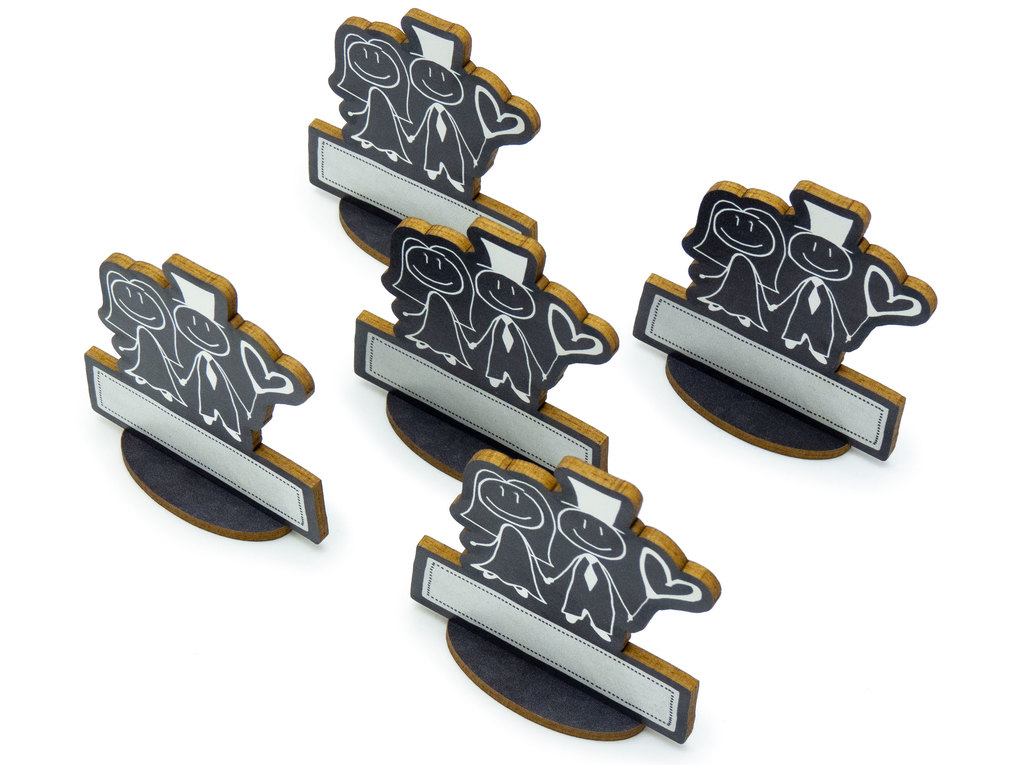 Weitere Ansicht: familiawedding 10 Tischkarten zur Hochzeit black doodle Paar-Design