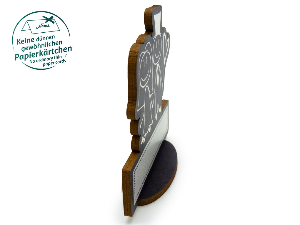 Weitere Ansicht: familiawedding 10 Tischkarten zur Hochzeit black doodle Paar-Design
