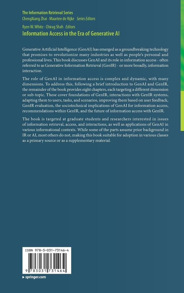 Weitere Ansicht: Information Access in the Era of Generative AI
