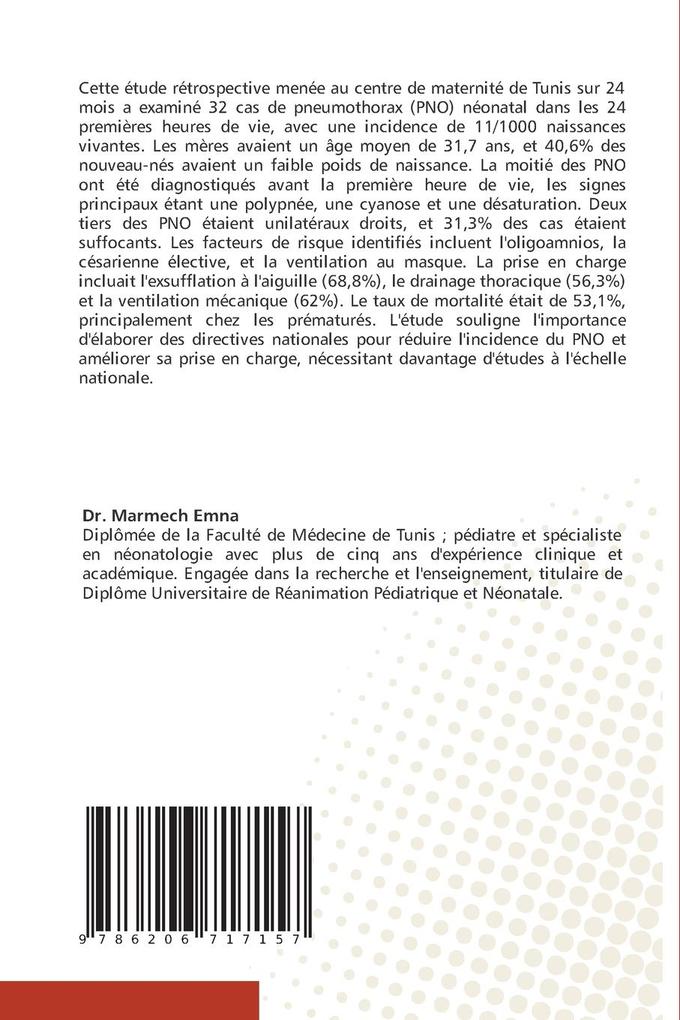 Weitere Ansicht: Le pneumothorax durant les 24 premières heures de vie: | Emna Marmech