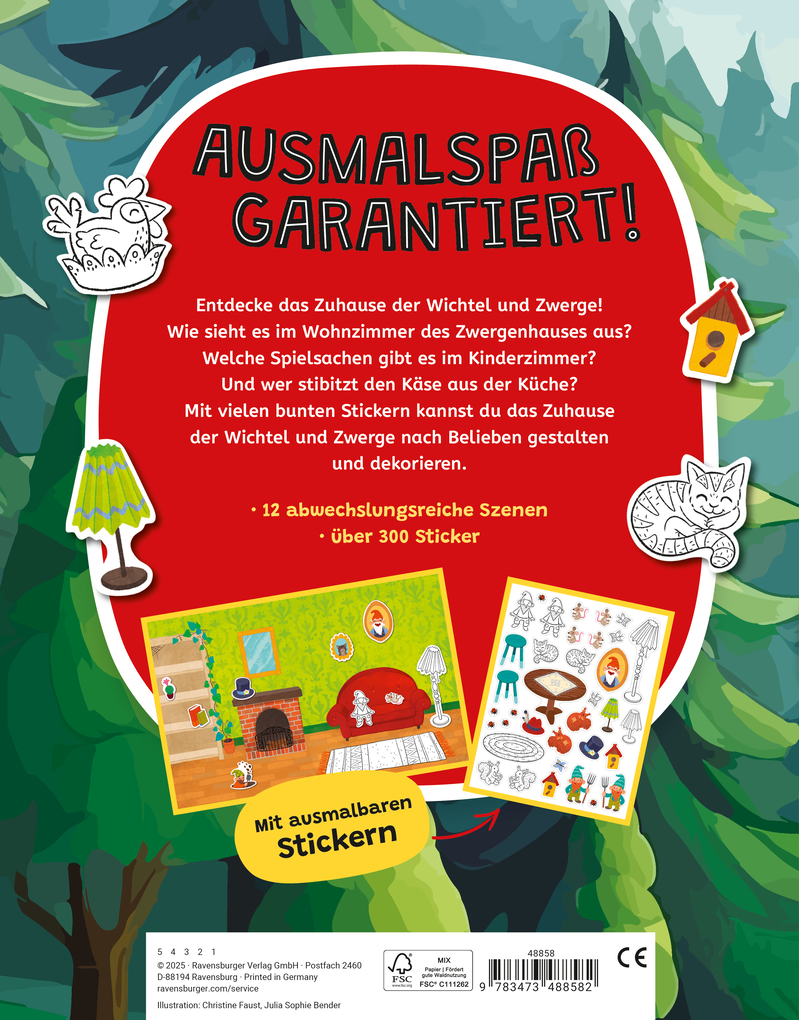 Weitere Ansicht: Mein Ausmalstickerbuch - Zwergenhaus