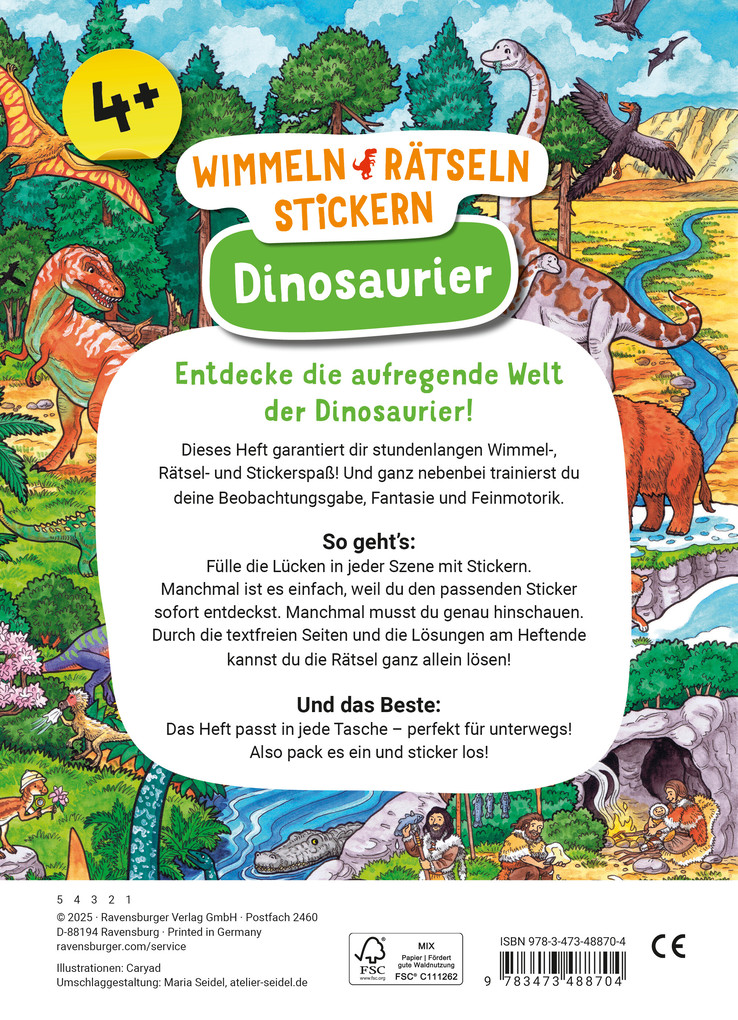 Weitere Ansicht: Wimmeln, Rätseln, Stickern: Dinosaurier