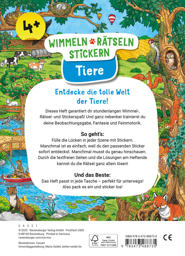 Weitere Ansicht: Wimmeln, Rätseln, Stickern: Tiere