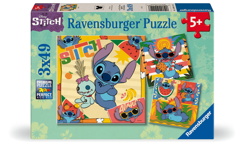 Produktbild: Kinderpuzzle 3x49 Teile - Disney Stitch