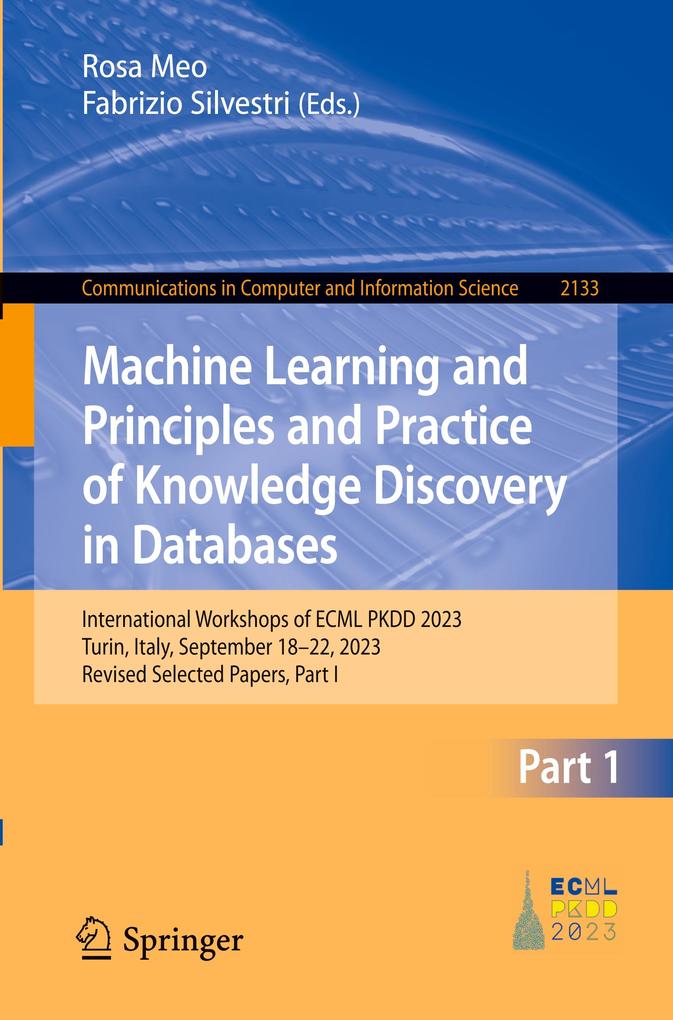 Produktbild: Machine Learning and Principles and Practice of Knowledge Discovery in Databases