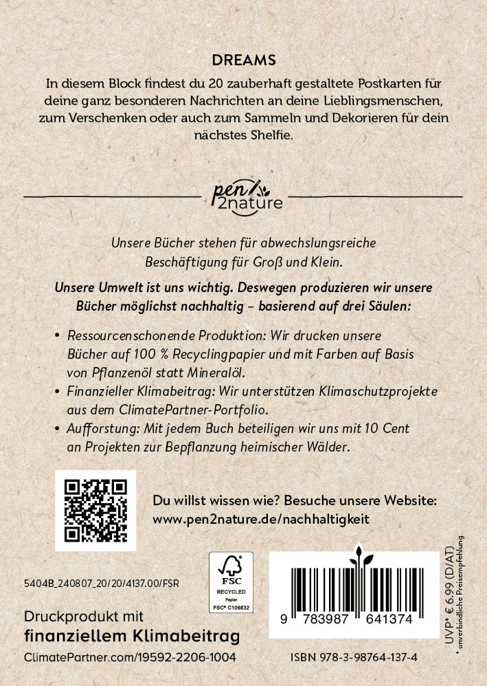 Weitere Ansicht: Postkartenblock Dreams