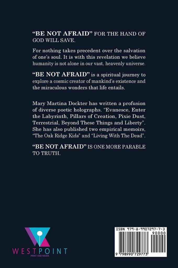 Weitere Ansicht: BE NOT AFRAID | Mary Martina Dockter