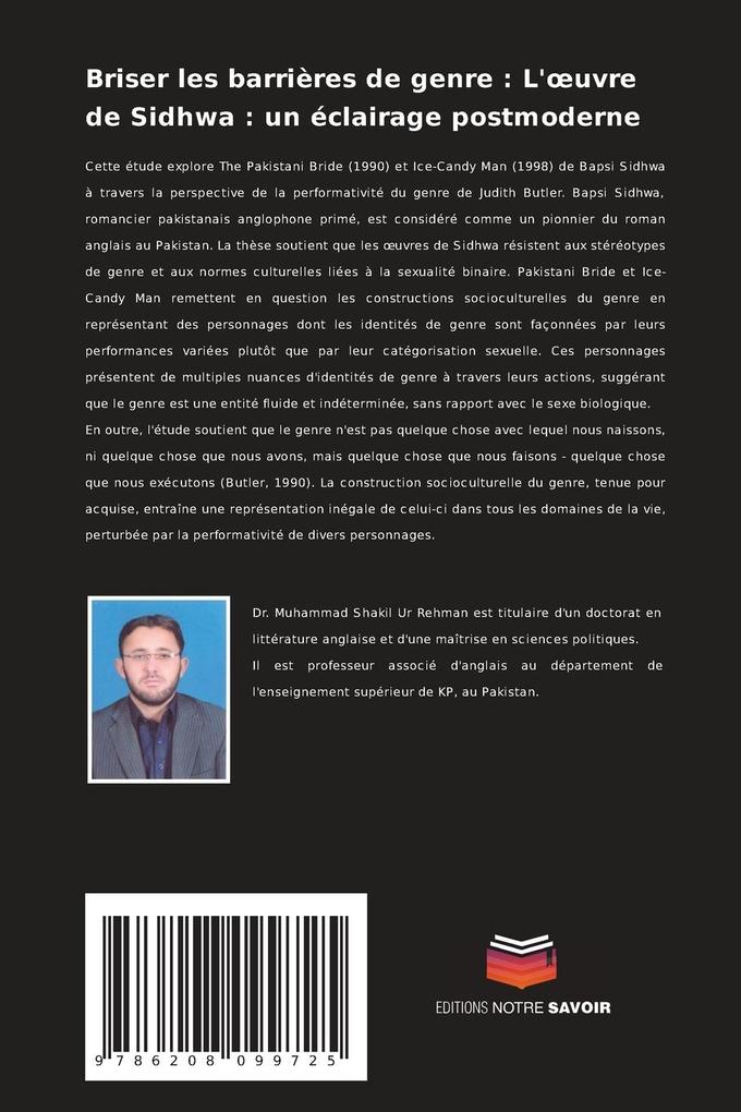 Weitere Ansicht: Briser les barrières de genre : L'uvre de Sidhwa : un éclairage postmoderne | Muhammad Shakil Ur R. Hissam, Dr. Muhammad Shakil Ur R. Hissam
