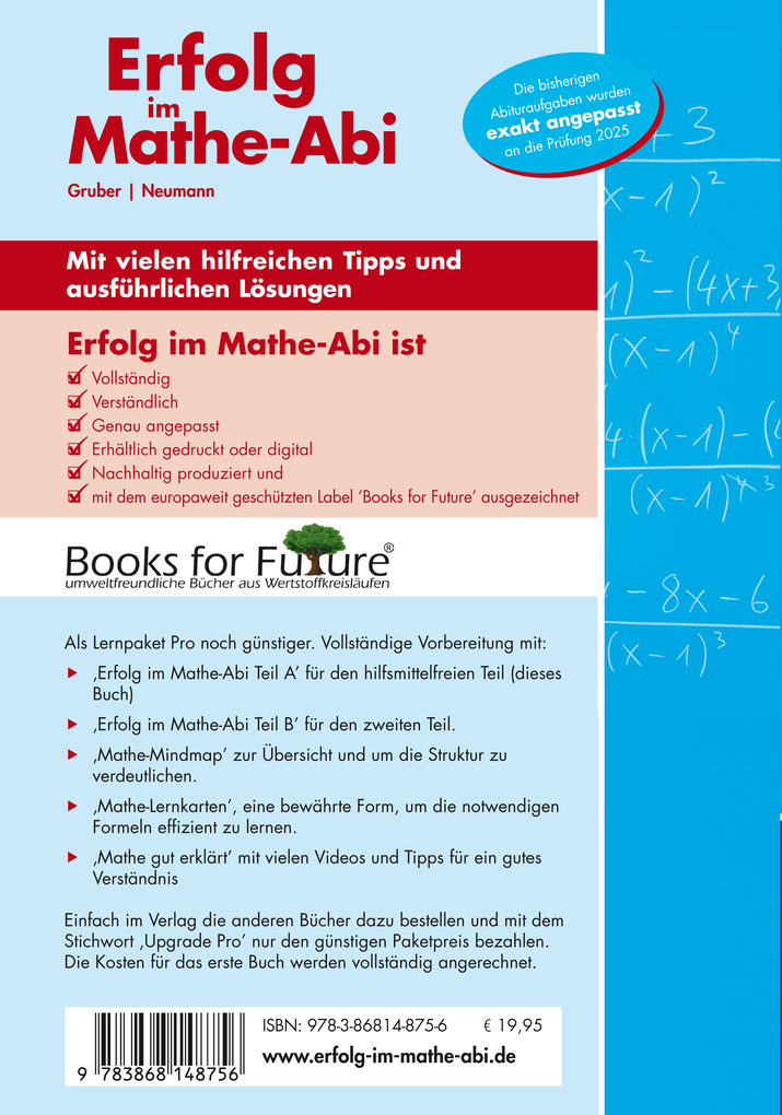 Weitere Ansicht: Erfolg im Mathe-Abi 2025 Leistungsfach Teil A Baden-Württemberg | Helmut Gruber, Robert Neumann