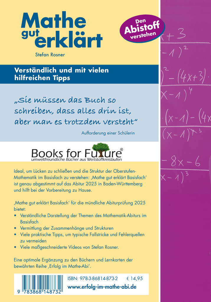Weitere Ansicht: Mathe gut erklärt 2025 Basisfach Baden-Württemberg Gymnasium | Stefan Rosner