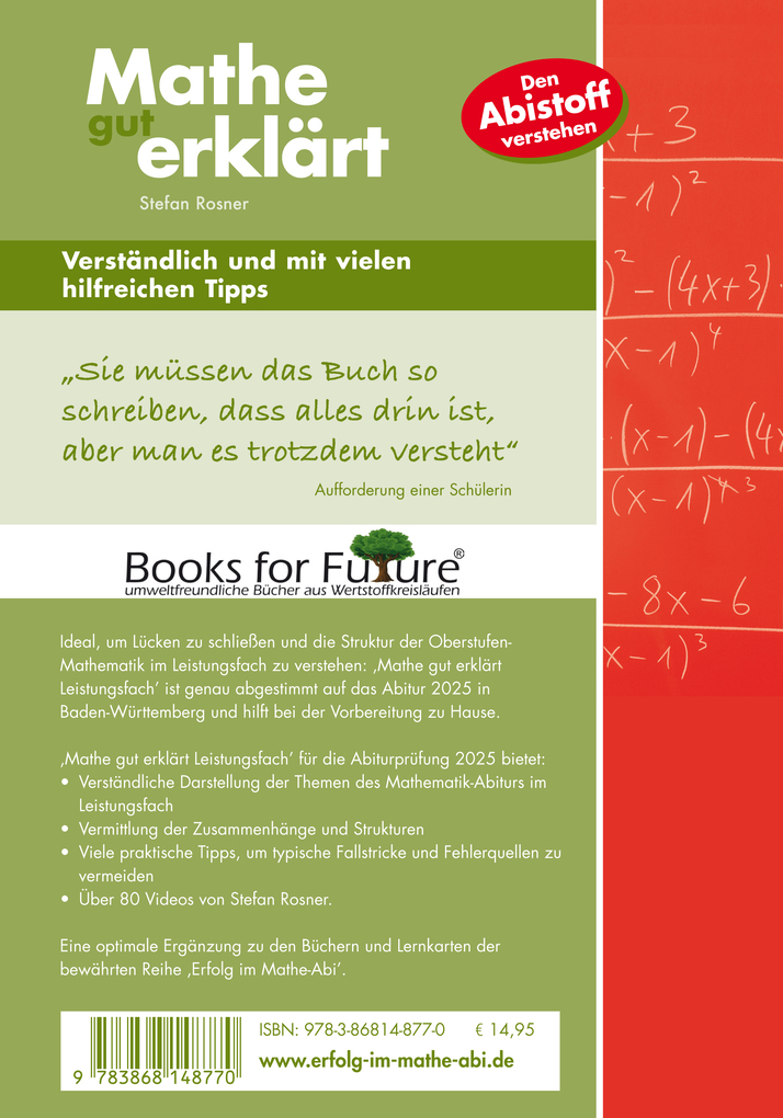 Weitere Ansicht: Mathe gut erklärt 2025 Leistungsfach Baden-Württemberg Gymnasium | Stefan Rosner