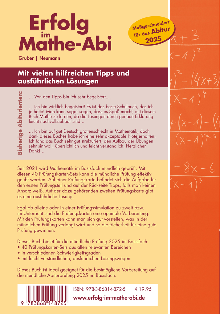 Weitere Ansicht: Erfolg im Mathe-Abi Mündliche Prüfung Basisfach Baden-Württemberg | Helmut Gruber, Robert Neumann