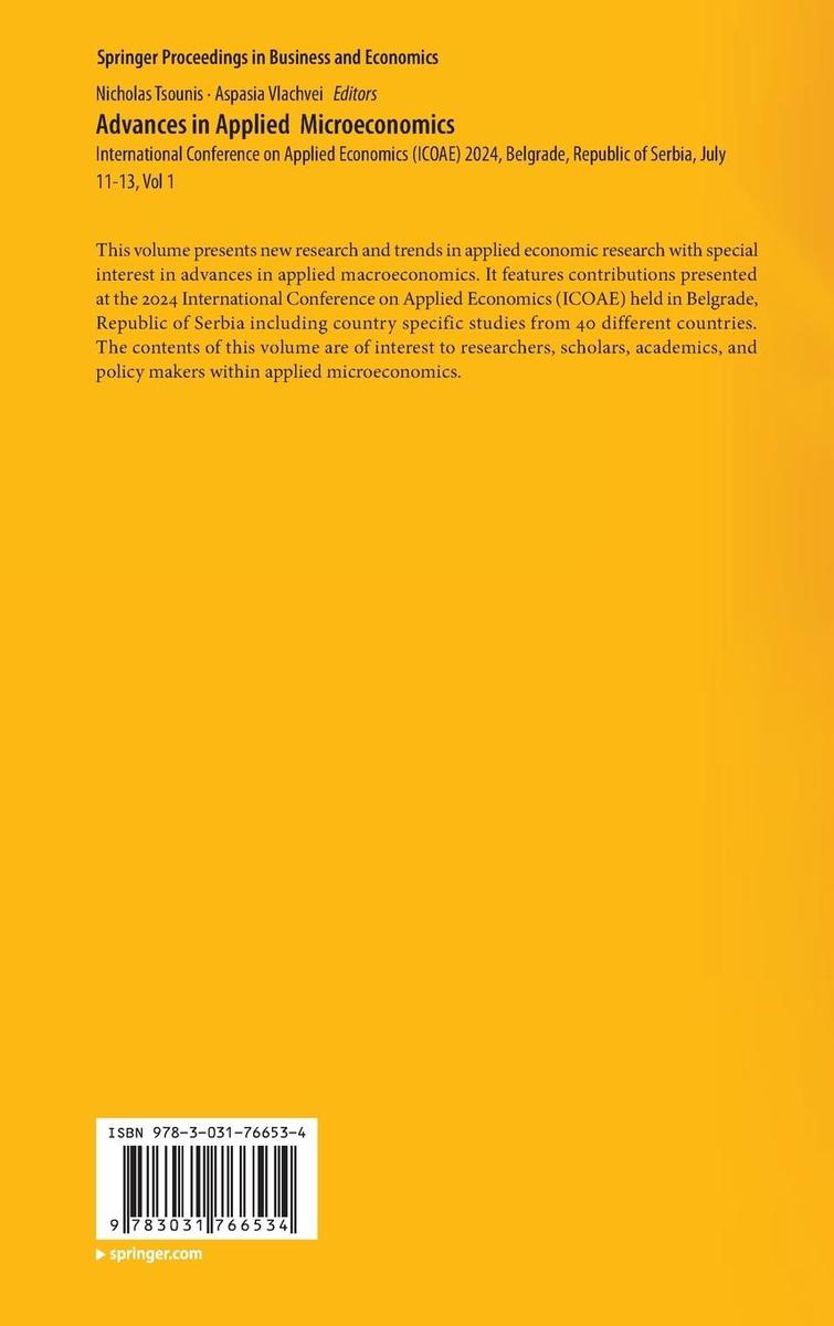 Weitere Ansicht: Advances in Applied Microeconomics