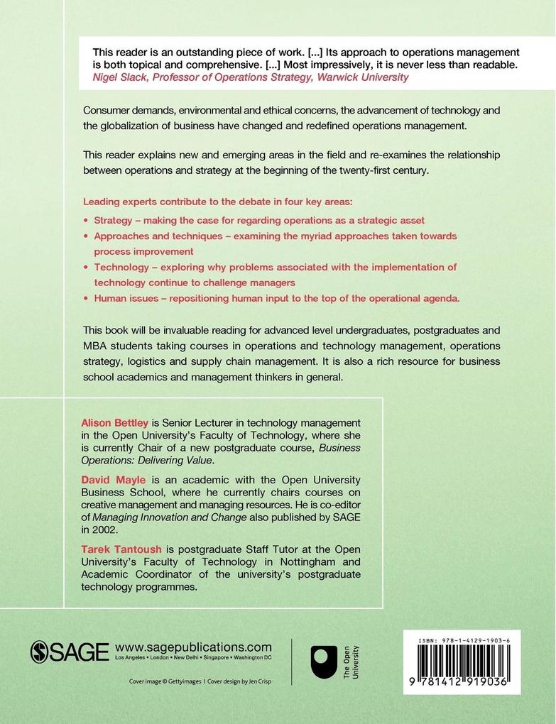 Weitere Ansicht: Operations Management