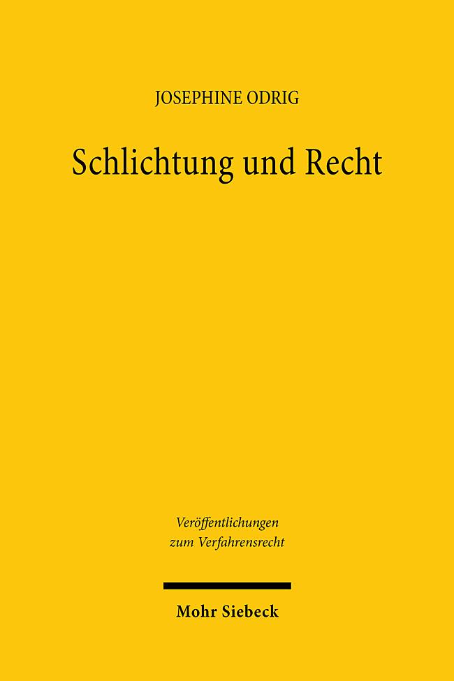 Produktbild: Schlichtung und Recht | Josephine Odrig