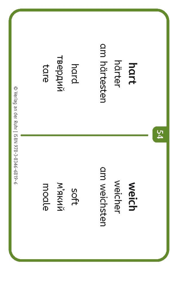 Weitere Ansicht: Adjektive - Deutsch, Englisch, Ukrainisch und Rumänisch
