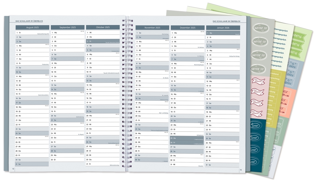 Weitere Ansicht: Mein Lehrerplaner A4+ - Ringbindung - Lehrerkalender für das Schuljahr 2025/2026 - Nordwind
