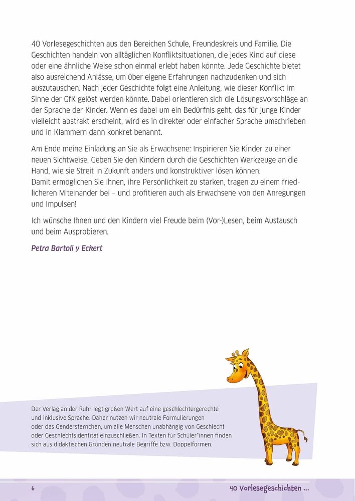 Weitere Ansicht: 40 Vorlesegeschichten zur Giraffensprache, ab 6 Jahre | Petra Bartoli y Eckert