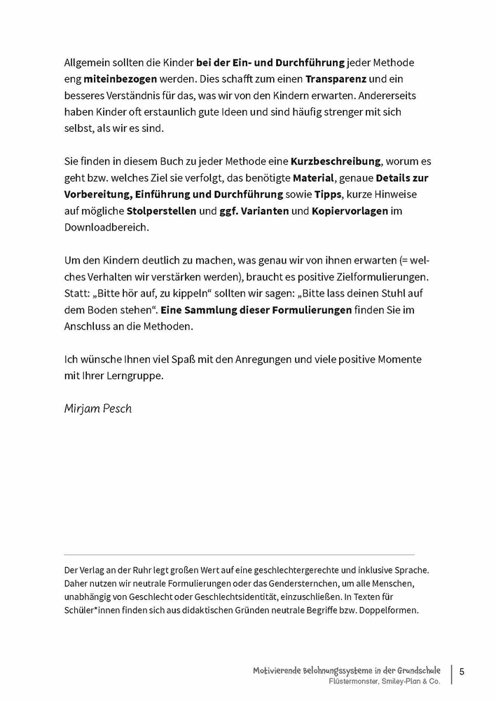 Weitere Ansicht: Motivierende Belohnungssysteme in der Grundschule | Mirjam Pesch