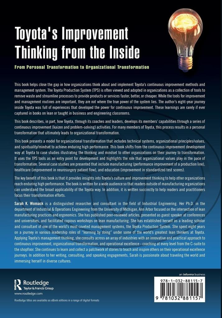 Weitere Ansicht: Toyota's Improvement Thinking from the Inside | Sarah K. Womack