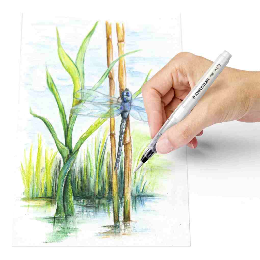 Weitere Ansicht: STAEDTLER Wasserpinsel rund fein, rund medium, rund groß, Keilspitze, 4er Set