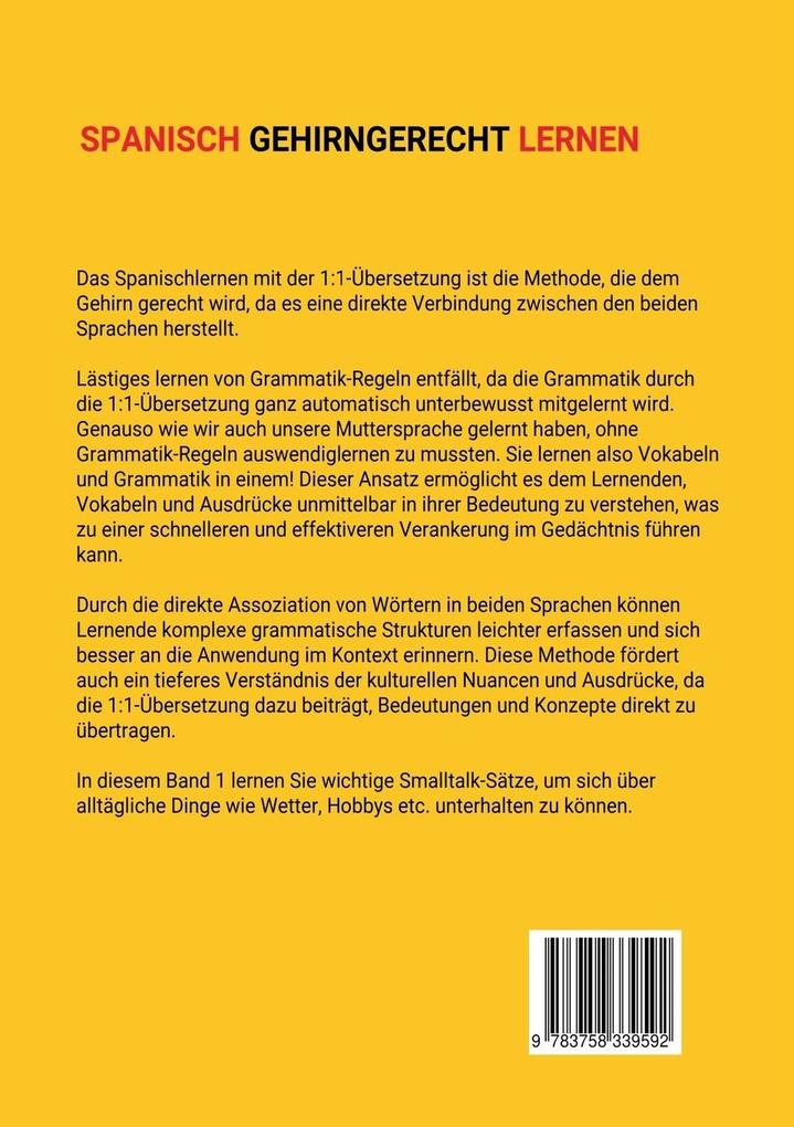 Weitere Ansicht: Spanisch gehirngerechtes Lernen: Ca. 250 dekodierte Sätze mit der 1:1-Übersetzung zum Auswendiglernen. Band 1: Smalltalk | Parrot Languages Seven Stars