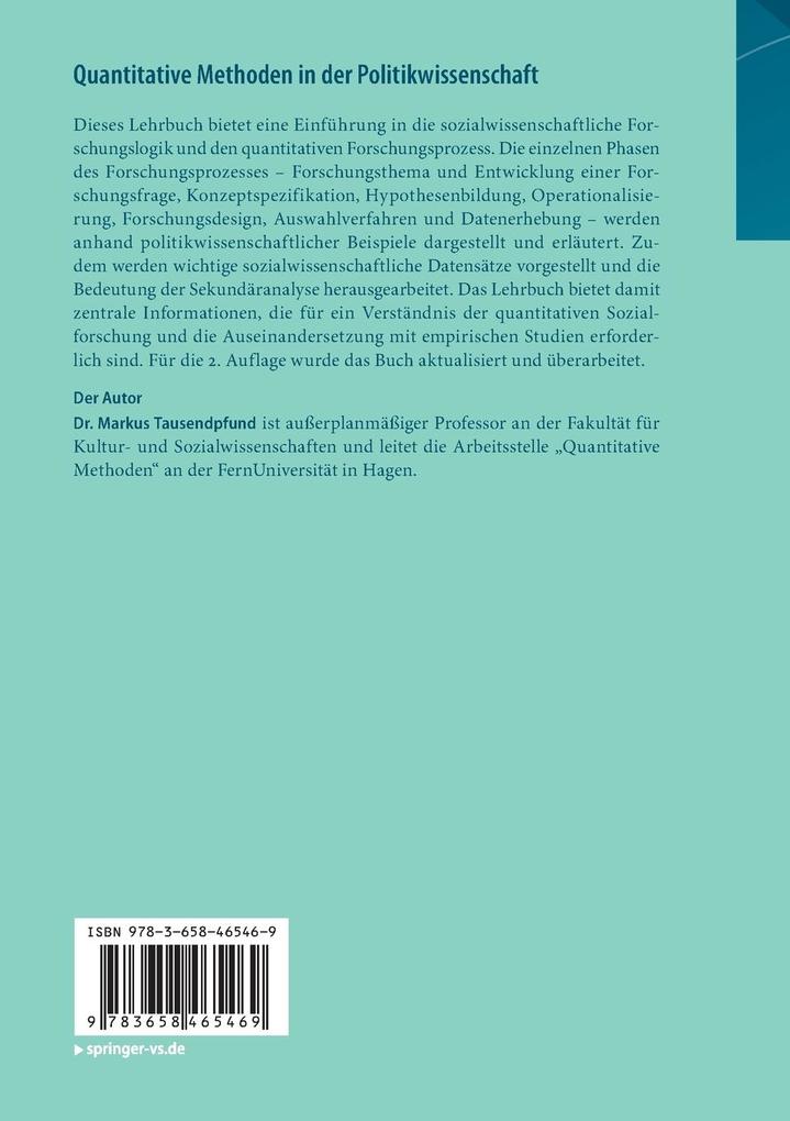 Weitere Ansicht: Quantitative Methoden in der Politikwissenschaft | Markus Tausendpfund