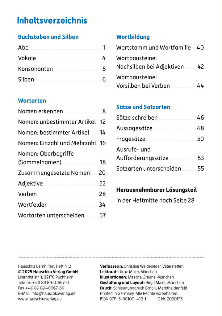Weitere Ansicht: Mein Übungsheft Grammatik 2. Klasse | Christine Weideneder