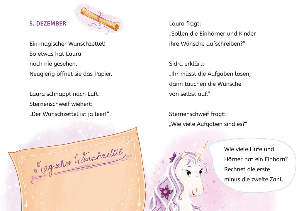 Weitere Ansicht: Sternenschweif, Bücherhelden 1. Klasse, Adventskalender, Der magische Wunschzettel | Linda Chapman, Anne Scheller
