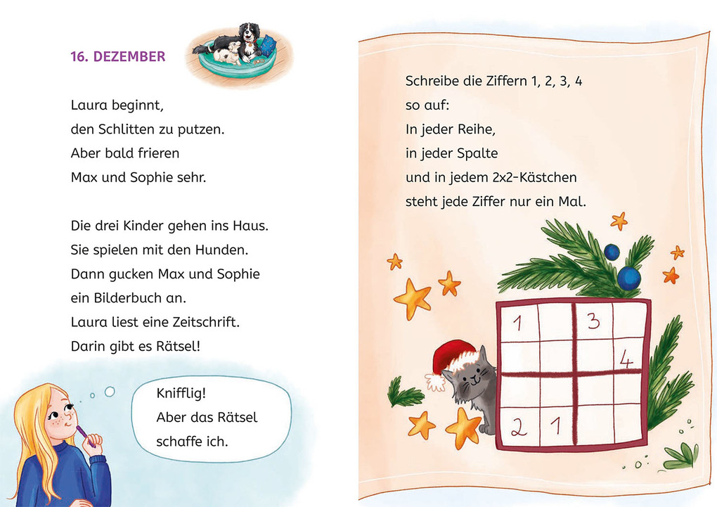Weitere Ansicht: Sternenschweif, Bücherhelden 1. Klasse, Adventskalender, Der magische Wunschzettel | Linda Chapman, Anne Scheller