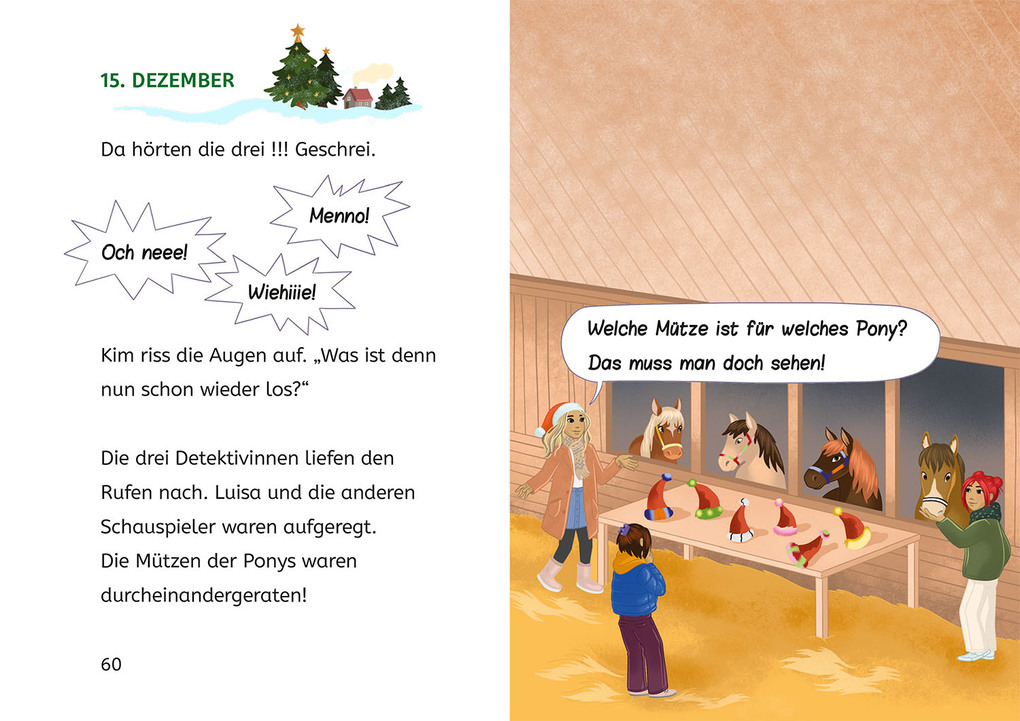 Weitere Ansicht: Die drei !!!, Bücherhelden 2. Klasse, Adventskalender, Wirbel um das Weihnachts-Pony | Anne Scheller