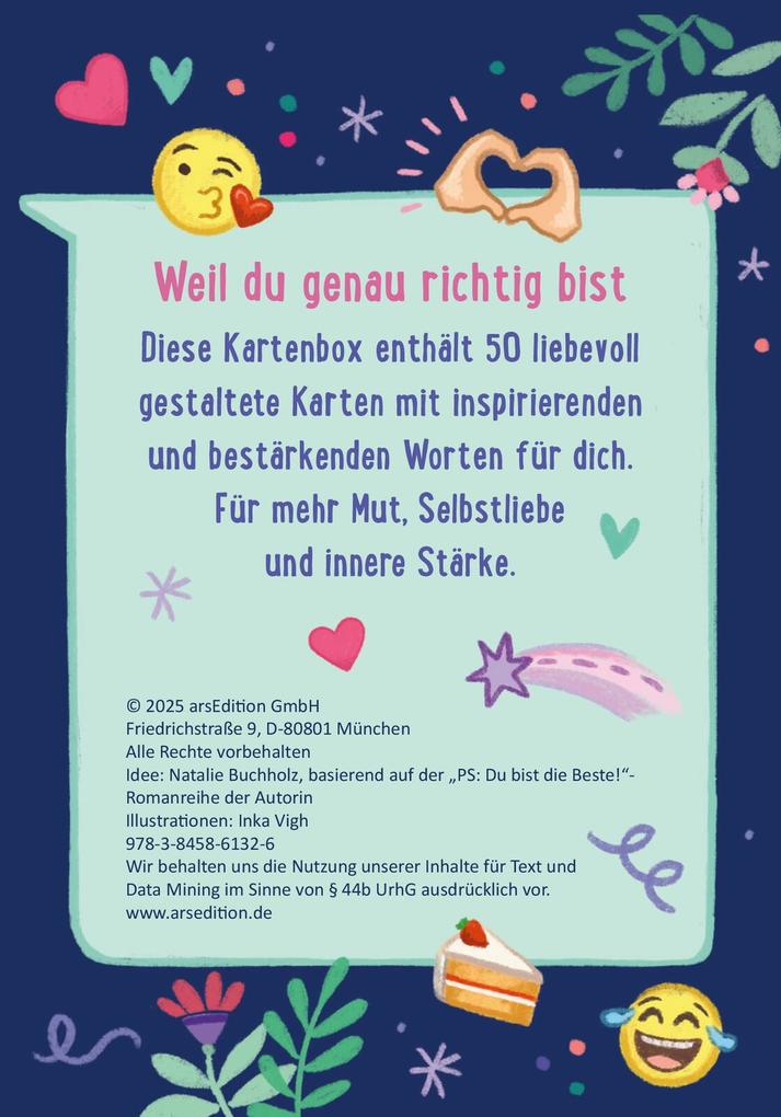Weitere Ansicht: Du bist genau richtig! - 50 Karten für dich (PS: Du bist die Beste!) | Natalie Buchholz