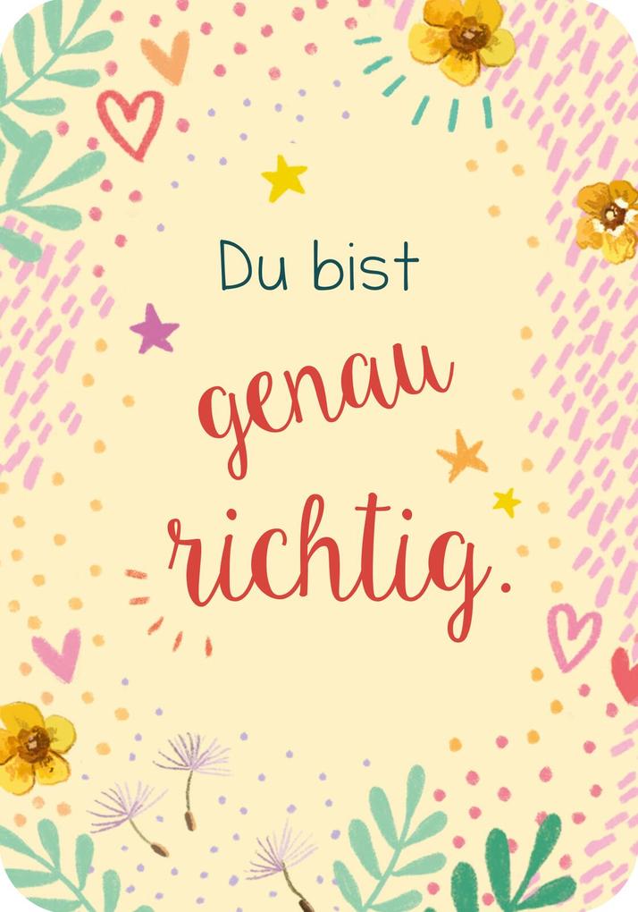 Weitere Ansicht: Du bist genau richtig! - 50 Karten für dich (PS: Du bist die Beste!) | Natalie Buchholz